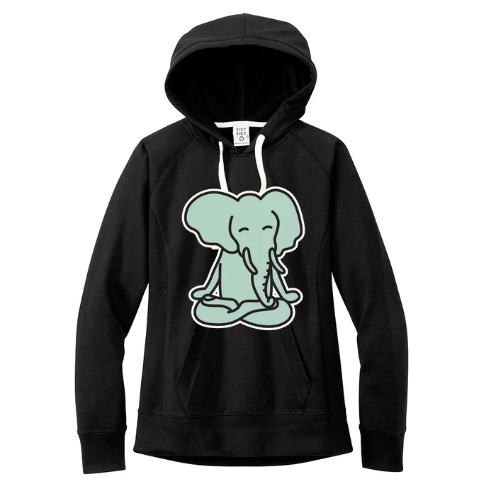 Funny Elephant Meditation Yoga Pose Animal Nature Gift Women's Fleece Hoodie