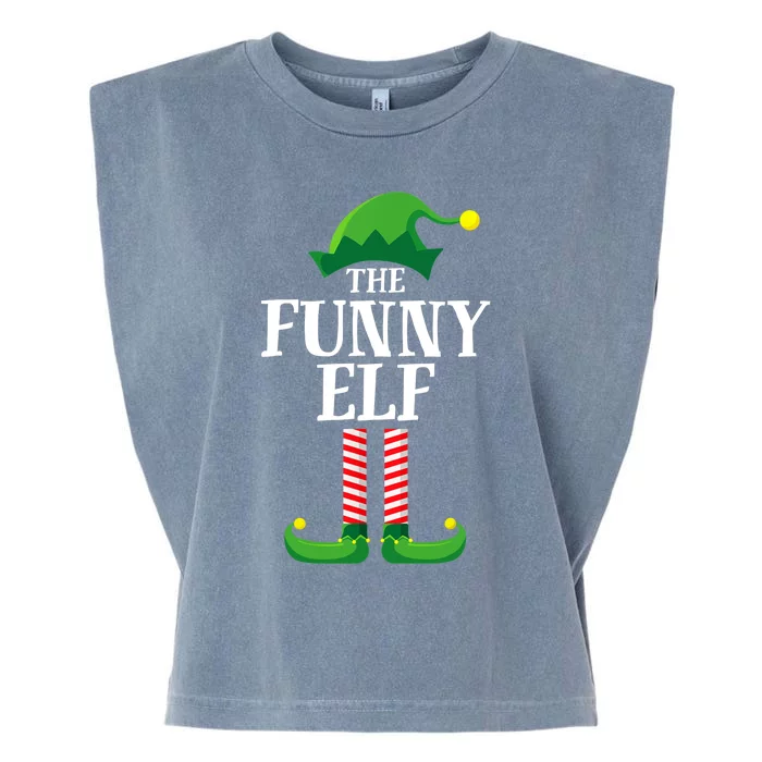 Funny Elf Matching Family Group Christmas Party Garment-Dyed Women's Muscle Tee