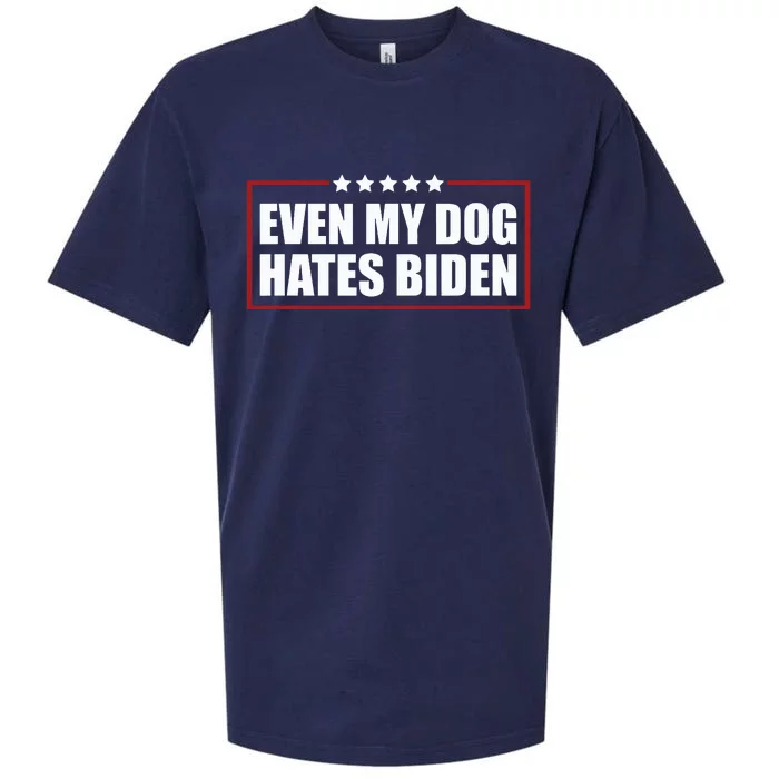 Funny Even My Dog Hates Biden Sarcastic Political Joke Sueded Cloud Jersey T-Shirt