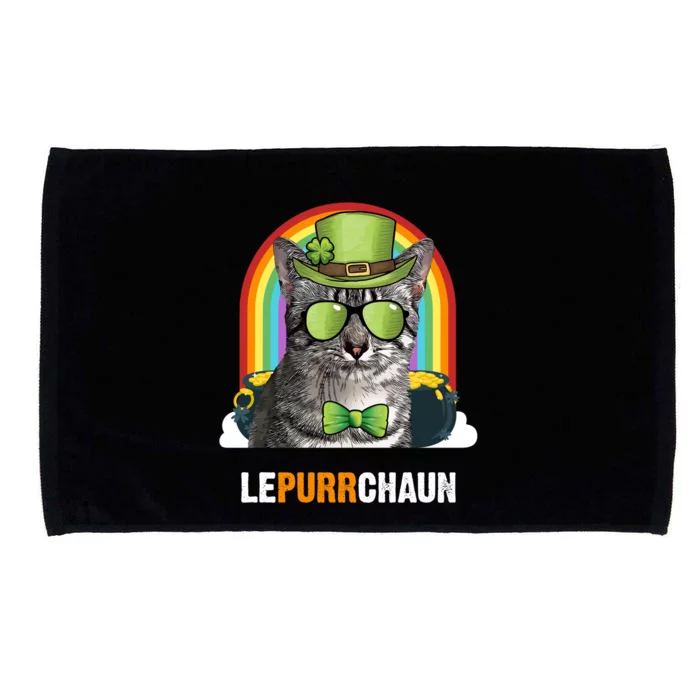 Funny Egyptian Mau Cat Lepurrchaun St Patricks Day Gift Microfiber Hand Towel