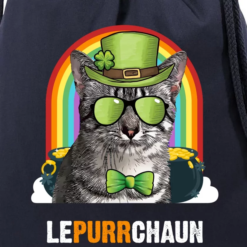 Funny Egyptian Mau Cat Lepurrchaun St Patricks Day Gift Drawstring Bag