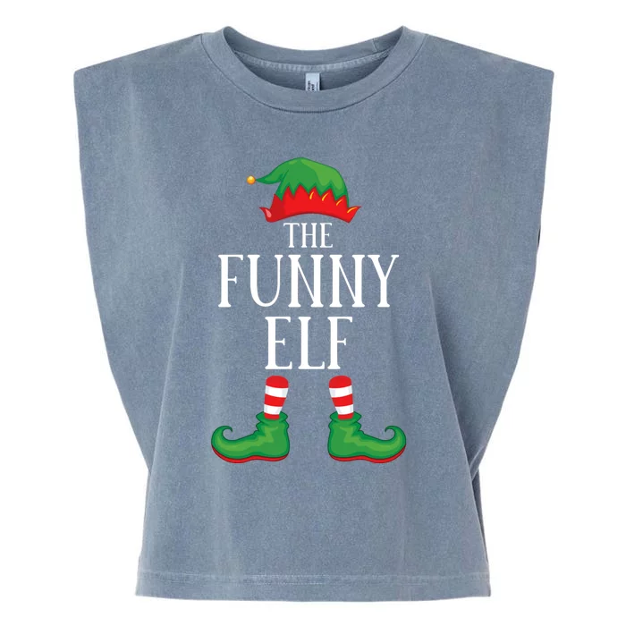 Funny Elf Matching Group Xmas Funny Family Christmas Garment-Dyed Women's Muscle Tee