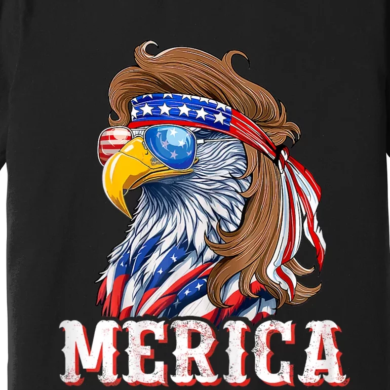 Funny Eagle Mullet 4th Of July Usa American Flag Merica Premium T-Shirt