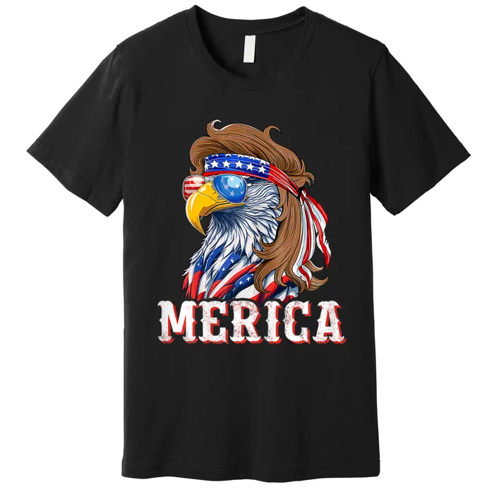 Funny Eagle Mullet 4th Of July Usa American Flag Merica Premium T-Shirt