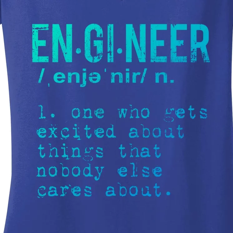 Funny Engineering Meaningful Gift Engineer Definition Gift Women's V-Neck T-Shirt