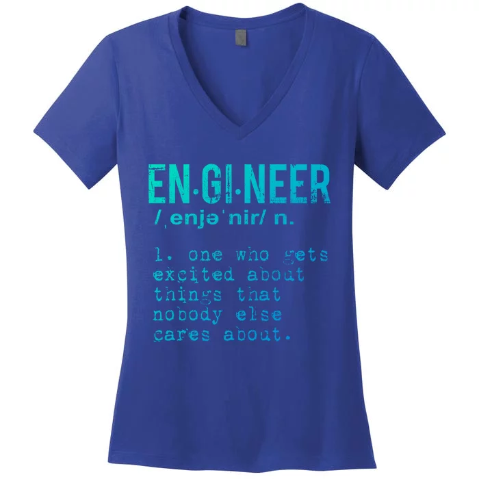 Funny Engineering Meaningful Gift Engineer Definition Gift Women's V-Neck T-Shirt