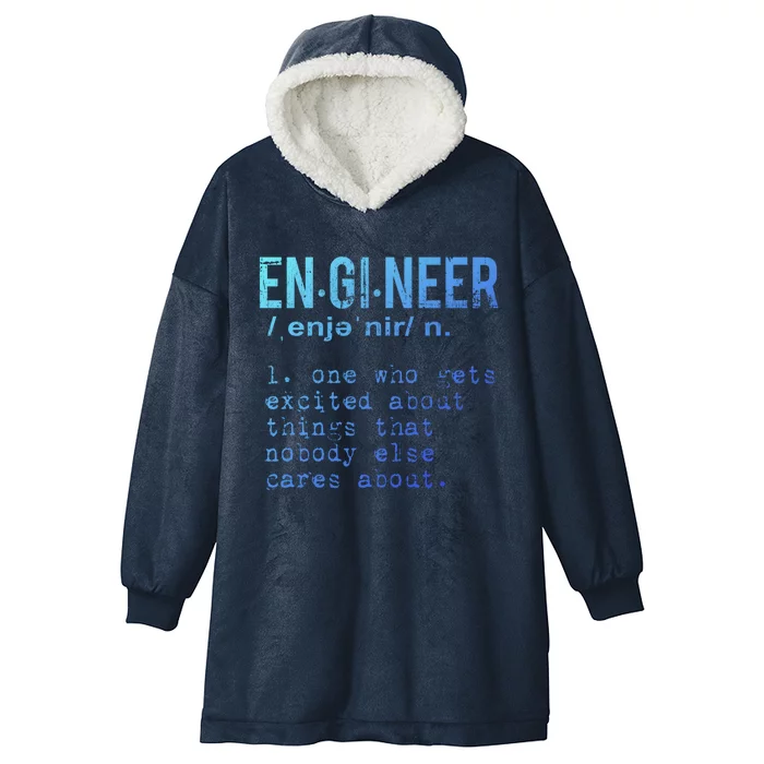 Funny Engineering Meaningful Gift Engineer Definition Gift Hooded Wearable Blanket