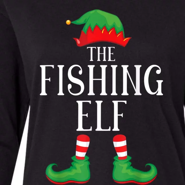 Fishing Elf Matching Group Xmas Funny Family Christmas Womens Cotton Relaxed Long Sleeve T-Shirt