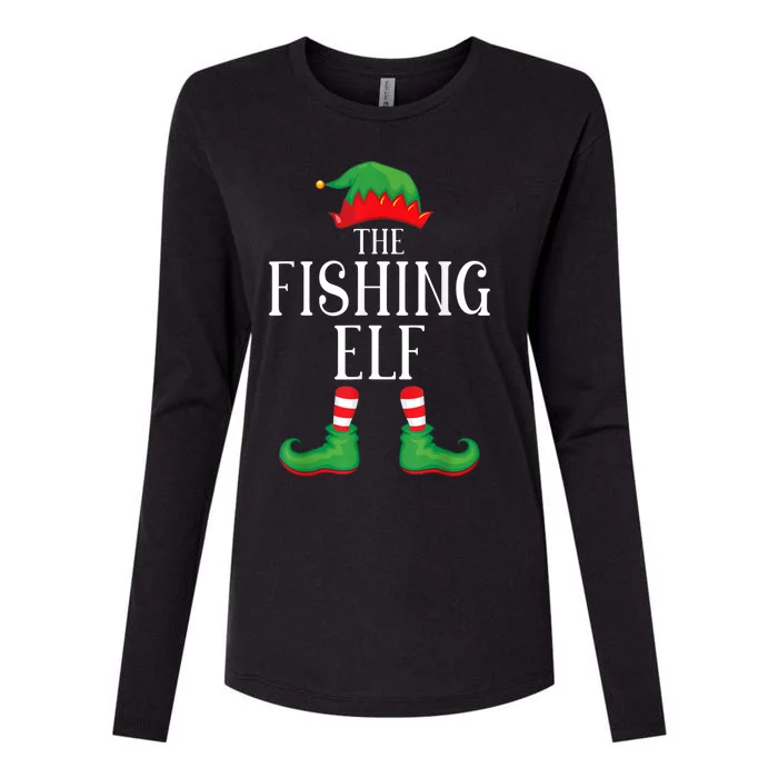 Fishing Elf Matching Group Xmas Funny Family Christmas Womens Cotton Relaxed Long Sleeve T-Shirt