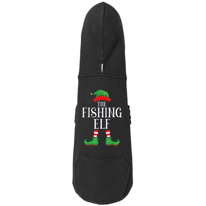 Fishing Elf Matching Group Xmas Funny Family Christmas Doggie 3-End Fleece Hoodie