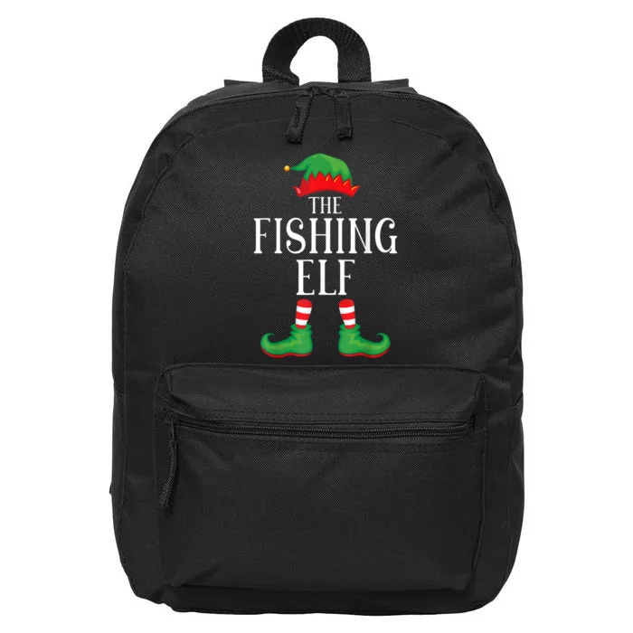 Fishing Elf Matching Group Xmas Funny Family Christmas 16 in Basic Backpack