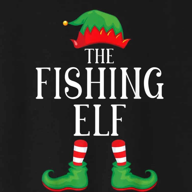 Fishing Elf Matching Group Xmas Funny Family Christmas Women's Crop Top Tee