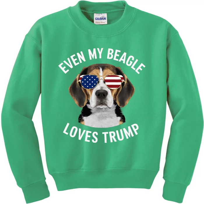 Funny Even My Beagle Loves Trump Political Kids Sweatshirt