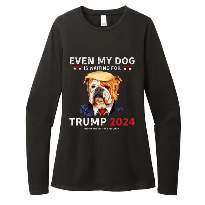 Funny Even My Dog Is Waiting For Trump 2024 Bulldog Womens CVC Long Sleeve Shirt