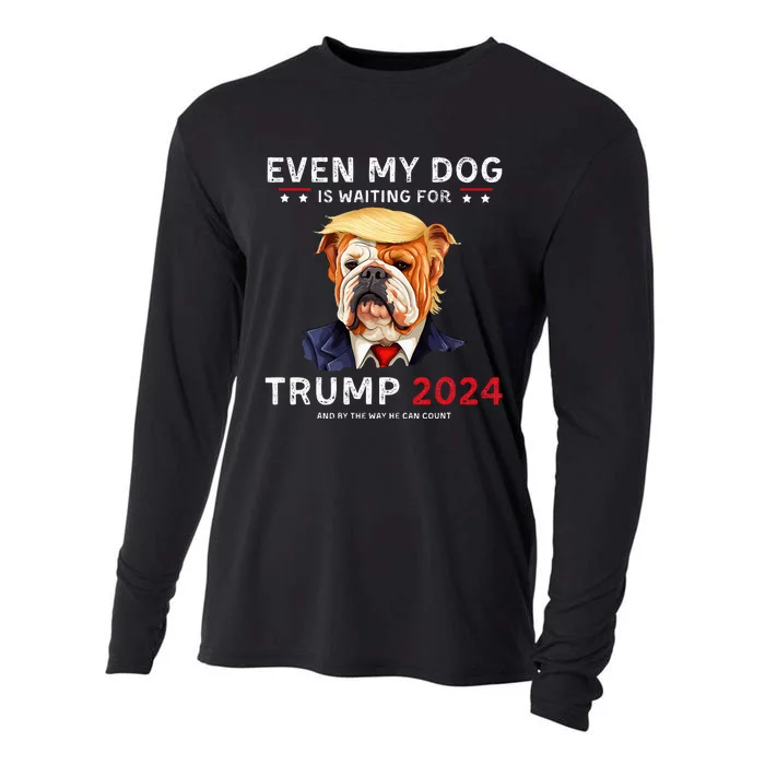 Funny Even My Dog Is Waiting For Trump 2024 Bulldog Cooling Performance Long Sleeve Crew