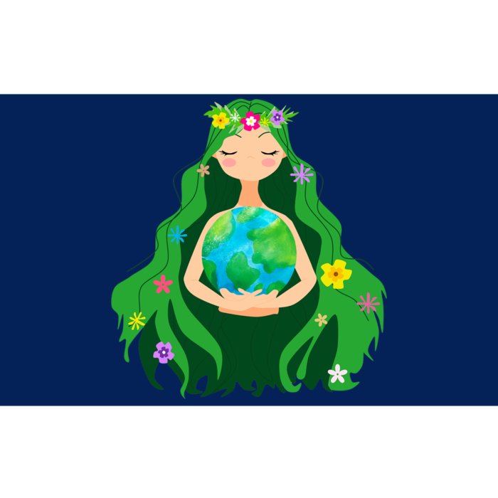 Flower Earth Mother Figure Cute Bumper Sticker