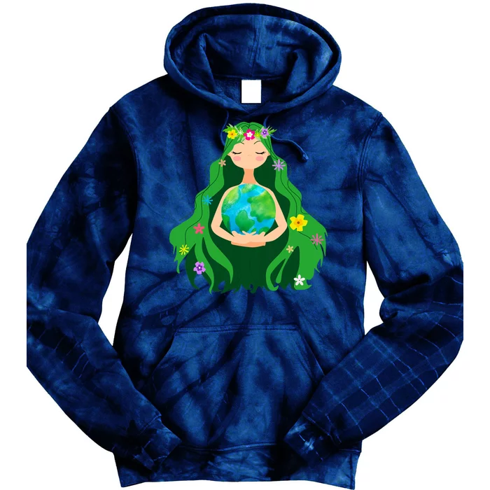 Flower Earth Mother Figure Cute Tie Dye Hoodie