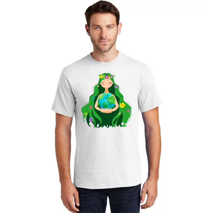 Flower Earth Mother Figure Cute Tall T-Shirt