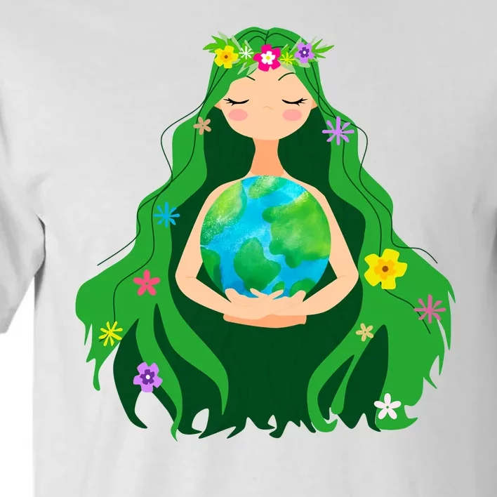 Flower Earth Mother Figure Cute Tall T-Shirt