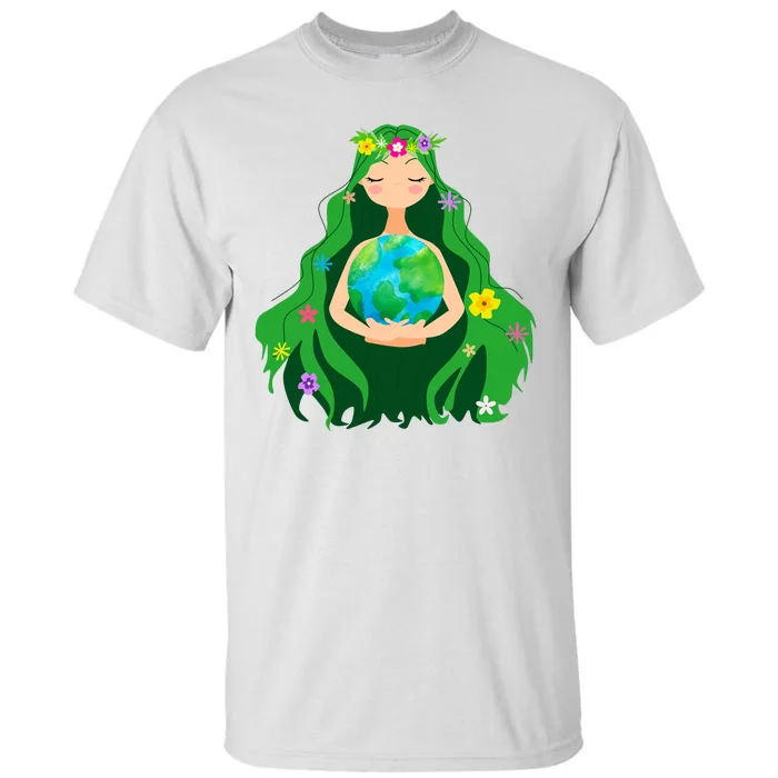 Flower Earth Mother Figure Cute Tall T-Shirt