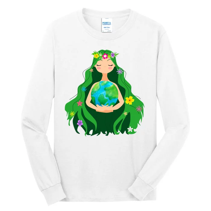 Flower Earth Mother Figure Cute Tall Long Sleeve T-Shirt