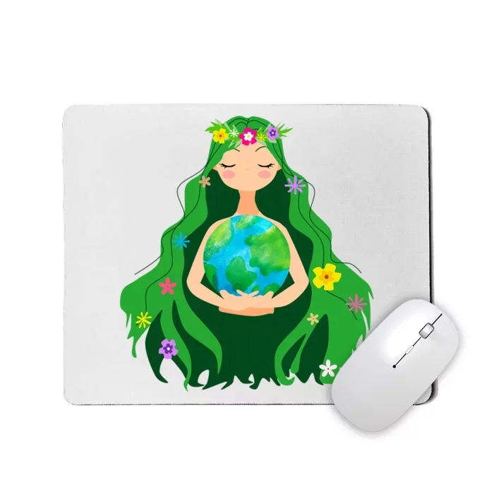 Flower Earth Mother Figure Cute Mousepad