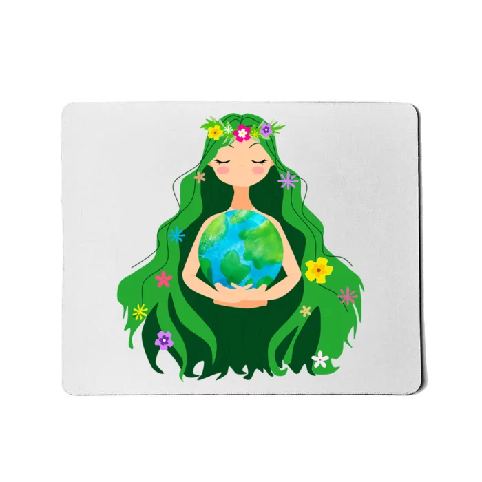 Flower Earth Mother Figure Cute Mousepad