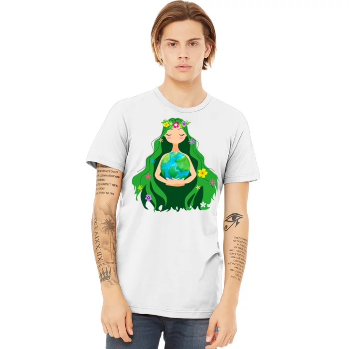 Flower Earth Mother Figure Cute Premium T-Shirt