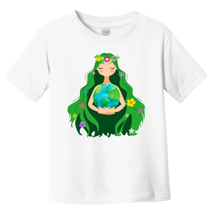 Flower Earth Mother Figure Cute Toddler T-Shirt