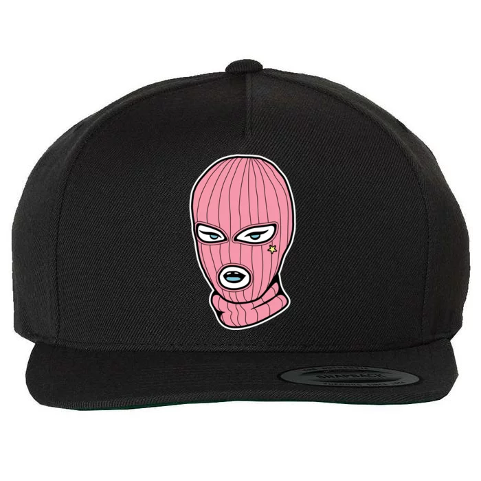 Female Pink Ski Wool Snapback Cap