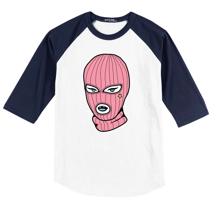 Female Pink Ski Baseball Sleeve Shirt