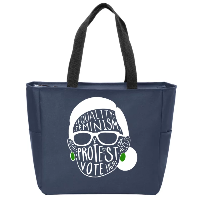 Feminism Equality Protest Vote Ruth Bader Ginsburg Zip Tote Bag