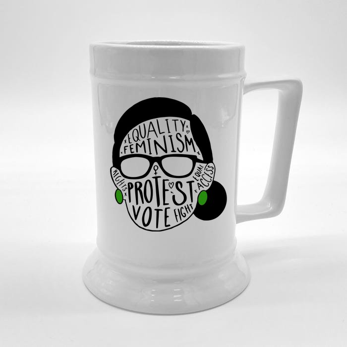 Feminism Equality Protest Vote Ruth Bader Ginsburg Front & Back Beer Stein