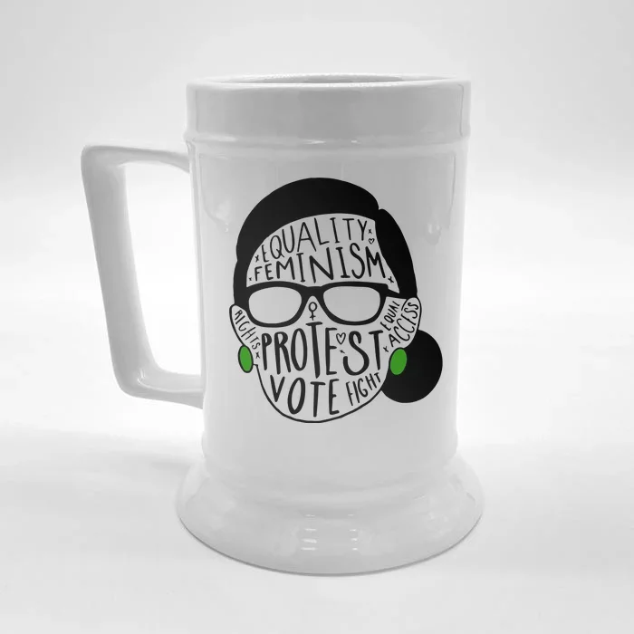 Feminism Equality Protest Vote Ruth Bader Ginsburg Front & Back Beer Stein