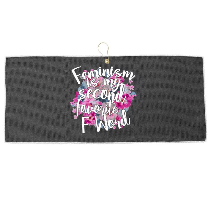 Feminism Is My Second Favorite F Word Large Microfiber Waffle Golf Towel