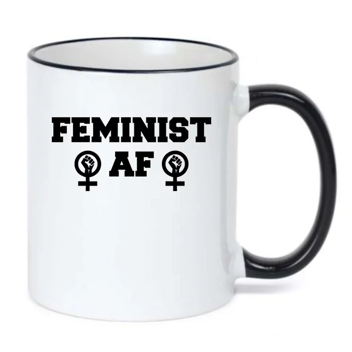 Feminist AF Women's Rights Fist Logo Black Color Changing Mug