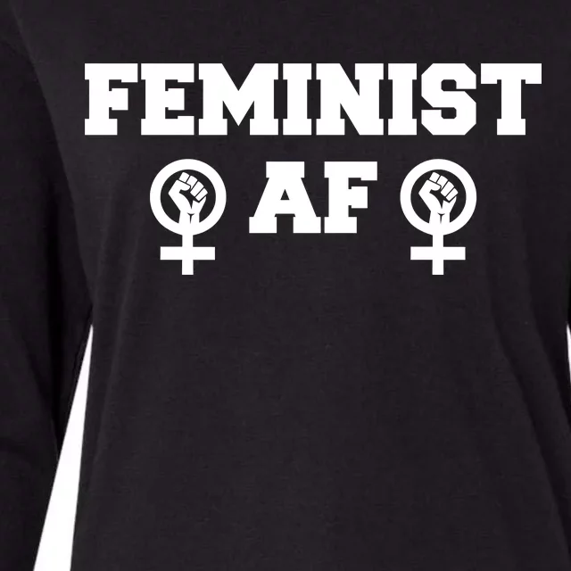 Feminist AF Women's Rights Fist Logo Womens Cotton Relaxed Long Sleeve T-Shirt