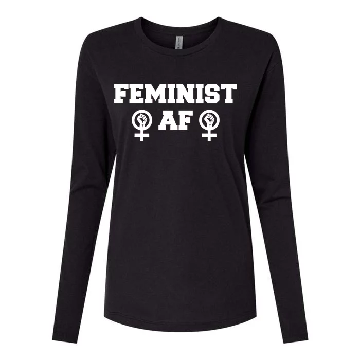 Feminist AF Women's Rights Fist Logo Womens Cotton Relaxed Long Sleeve T-Shirt