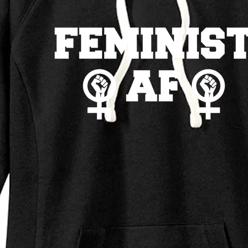 Feminist AF Women's Rights Fist Logo Women's Fleece Hoodie