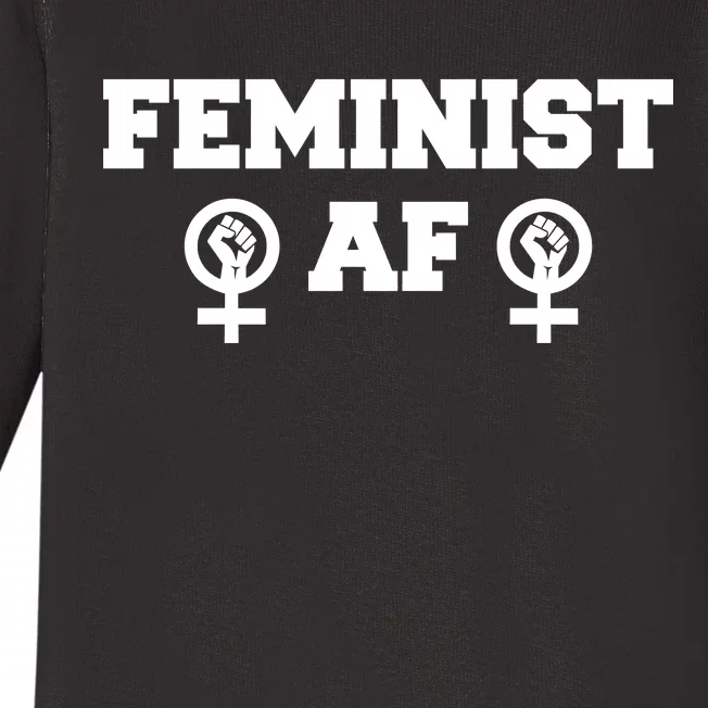 Feminist AF Women's Rights Fist Logo Baby Long Sleeve Bodysuit