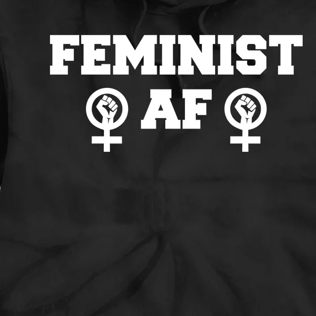 Feminist AF Women's Rights Fist Logo Tie Dye Hoodie