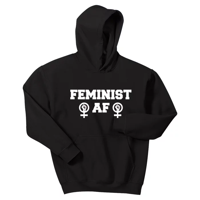 Feminist AF Women's Rights Fist Logo Kids Hoodie