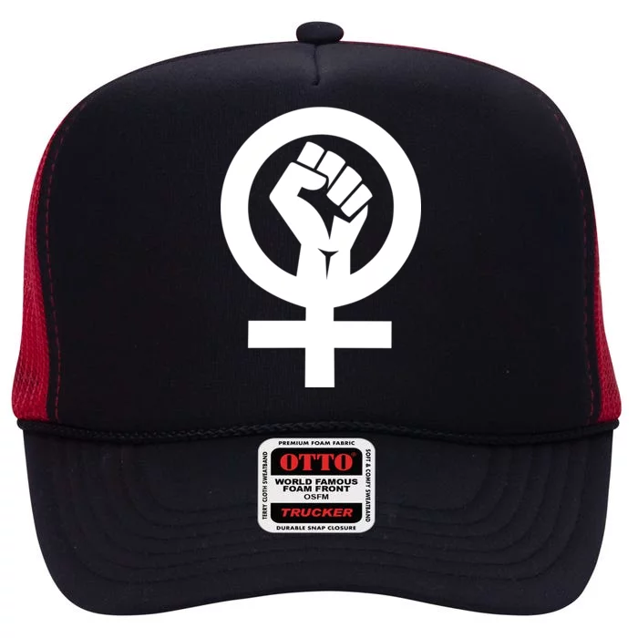 Feminist Womens Rights Feminism Symbol High Crown Mesh Trucker Hat