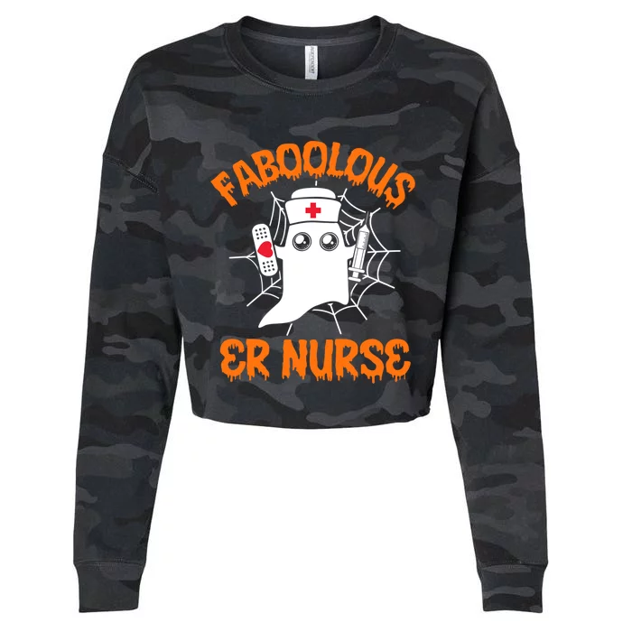 Faboolous Er Nurse Halloween Emergency Room Cool Gift Cropped Pullover Crew