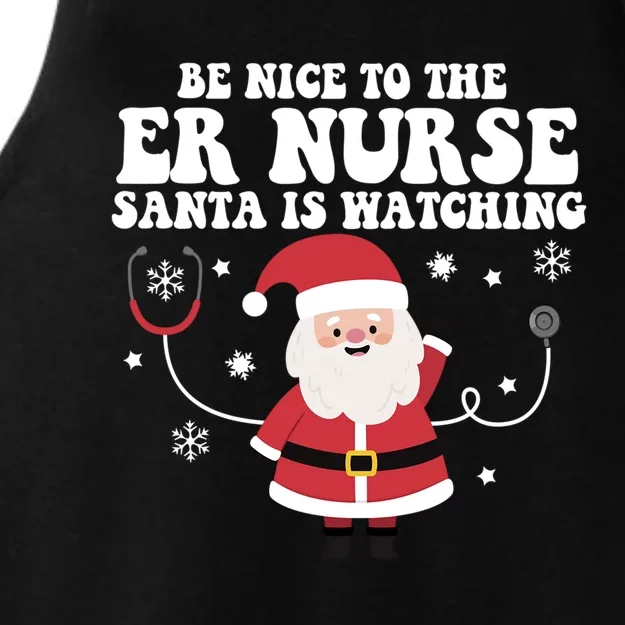 Funny Er Nurse Santa Is Watching Nursing Christmas Gift Ladies Tri-Blend Wicking Tank