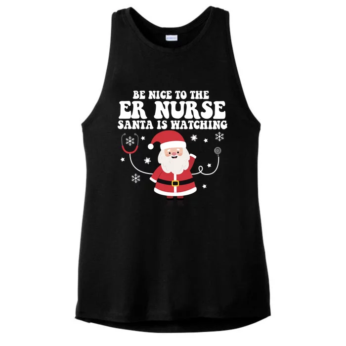 Funny Er Nurse Santa Is Watching Nursing Christmas Gift Ladies Tri-Blend Wicking Tank