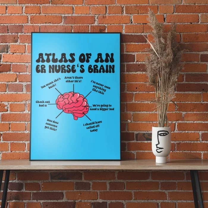 Funny Er Nurse Brain Emergency Nurse Er Nursing Cool Gift Poster