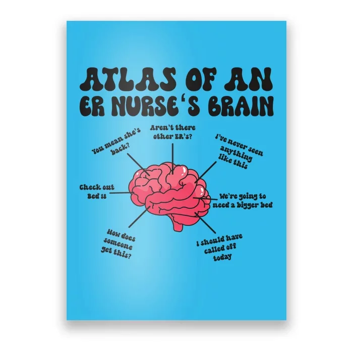 Funny Er Nurse Brain Emergency Nurse Er Nursing Cool Gift Poster