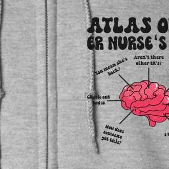 Funny Er Nurse Brain Emergency Nurse Er Nursing Cool Gift Full Zip Hoodie