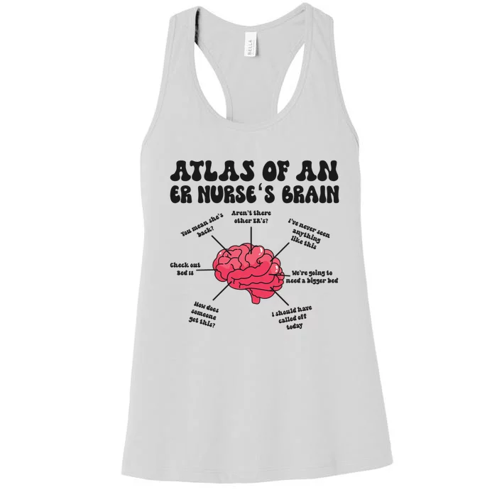 Funny Er Nurse Brain Emergency Nurse Er Nursing Cool Gift Women's Racerback Tank